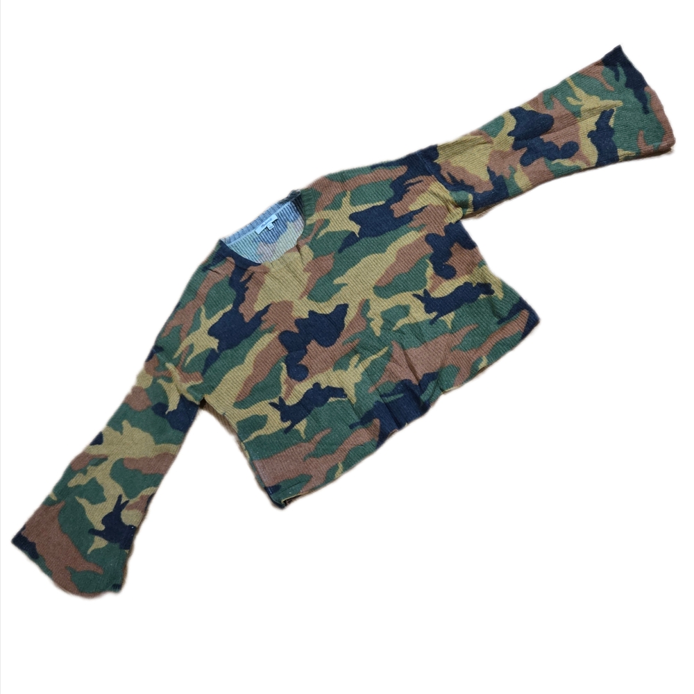 Madewell Rabbit Camouflage Flared Sleeve Sweater